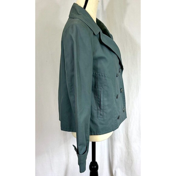 TALBOTS Jackie Fit Cropped Cotton Jacket Blazer - Slate Gray - Women's Sz 10 - Picture 4 of 10